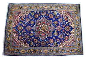 Isfahan auf Seide 95x67 Esfahan Silk Rug Carpet Tapis handgeknüpft Orientteppich - Bild 1 von 9