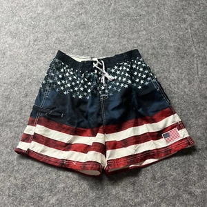 Exist Swim Shorts Mens Extra Large Blue Bathing Suit Trunks American Flag Red C - Picture 1 of 9