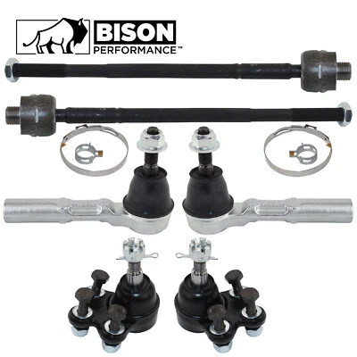 Bison Performance 6 peças extremidade da haste de amarração dianteira e kit de junta esférica inferior para Chevy Pontiac - Imagem 1 de 4