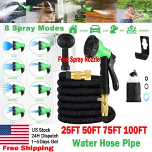 Heavy Duty Expandable Flexible Garden Hose Pipe + FREE Spray Gun 25/50/75/100FT* - Picture 1 of 19