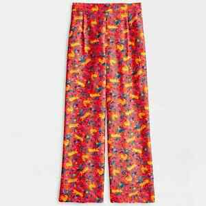 J. Crew Collection Silk Pull On Red Jungle Cat Printed Pants