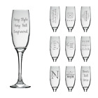 Personalised Engraved Champagne Flute Glass Birthday Gift Christmas Prosecco