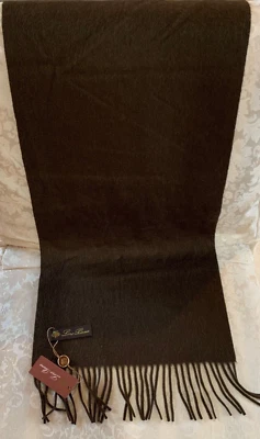 Bufanda LORO PIANA 100 % cachemir negra con flecos - nueva con etiquetas Foto 1 de 4