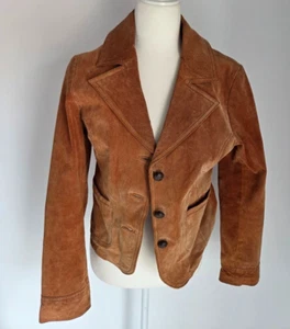 Vintage Wilsons Leder Damen Echt Wildleder Jacke Blumen Gefüttert Western Blazer - Bild 1 von 10