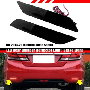 Smoked For 2013-15 Honda Civic Sedan LED Rear Bumper Reflector Brake Light Lamp - Picture 1 of 4