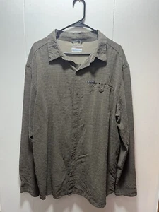 Camisa Columbia Para Hombre Talla XL Botones Manga Larga Omni-Sombra Modal Poliéster - Imagen 1 de 4