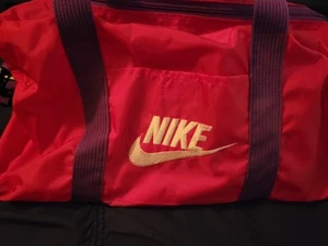 Vintage Nike Duffel Gym Bag Pink/Purple Logo Made in Korea 90s - Picture 1 of 11