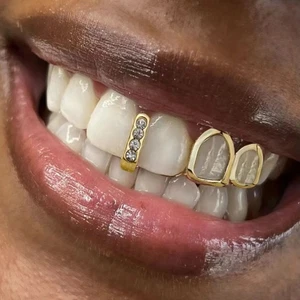 5Pcs Fake Braces 14K Gold Plated Grillz Body Jewelry Gift - Picture 1 of 14