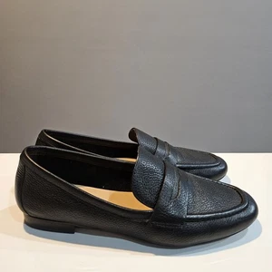 Anthropologie Loafers Womens EU 37/US 6.5 Black Leather Flat Shoe - Picture 1 of 8
