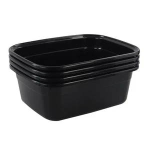 12 Quart Rectangle Plastic Wash Pan / Dishpan Basin Set of 4 - Picture 1 of 7