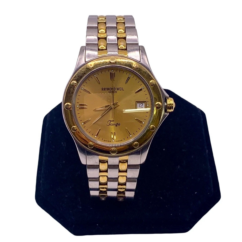 Reloj Raymond Weil Tango Hombre - 5590 - Esfera Dorada - Acero Inoxidable Dos Tonos  Foto 1 de 1