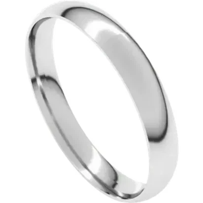 Alianza de boda ultraligera media redonda talla 9 platino ajuste cómodo anillo de 3 mm de ancho Foto 1 de 4