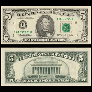 USA $5 FEDERAL RESERVE NOTES SERIES 1995 ATLANTA 10 CONSECUTIVE NUMBER CRISP UNC - Picture 1 of 4