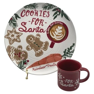 St. Nicholas Square Ceramic Cookies for Santa Christmas Serving Plate & Mug Set - Picture 1 of 19