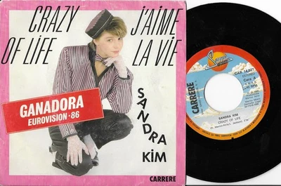 EUROVISION 1986 SANDRA KIM SINGLE JAIME LA VIE SPAIN RARE - Image 1 of 2