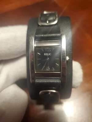 Relic By Fossil Ladies Black Leather Band Quartz Watch New Battery! - Image 1 of 4