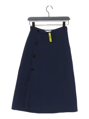 Falda midi para mujer Reiss UK 4 azul 100 % poliéster línea A Foto 1 de 4