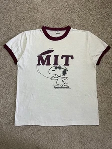 Camiseta Vintage Años 70 Blue Bar Champion Snoopy MIT Timbre Para Hombre Talla Grande - Imagen 1 de 13