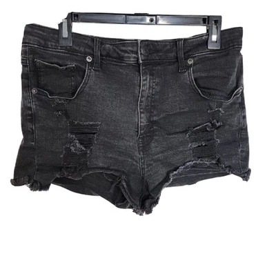 Pantalones Cortos Aeropostale Mujer Talla 14 Denim Rasgado De Colección Tiro Alto Corto Dobladillo Crudo Foto 1 de 4