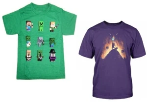 Minecraft Little Boys Short Sleeve T-Shirt NWT  Green or Purple   Size 4  - Picture 1 of 5