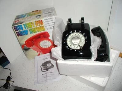 Squdin Retro 1970's Black Desktop Rotary Telephone Model CTR307 - Image 1 of 4