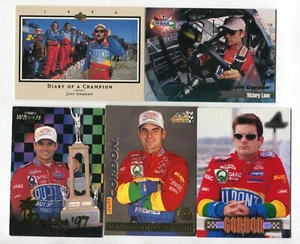 Lote de 5 tarjetas coleccionables Jeff Gordon NASCAR DRIVER RACE CAR RACING (LOTE 14) - Imagen 1 de 1