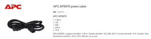Câble d'extension d'alimentation APC AP9878 C13 à C14, 18AWG, 2m/3m/5m - Picture 1 of 6