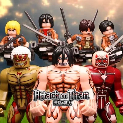 Attack on Titan LEGO Minifigures COMPLETE SET - Eren Armin Mikasa, Levi Ackerman - Image 1 of 4