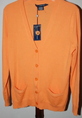 Suéter de golf Ralph Lauren naranja para damas talla mediana de hilo de cachemir 100 % italiano Foto 1 de 4