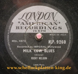Ricky Nelson 78 RPM / You Are The One And Only & Milk Cow Blues (43-0115) - Picture 1 of 3