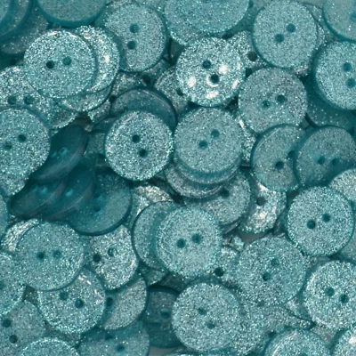 Round Glitter Buttons - Single Colours & Mixes - 13mm 15mm 19mm - Image 1 of 2