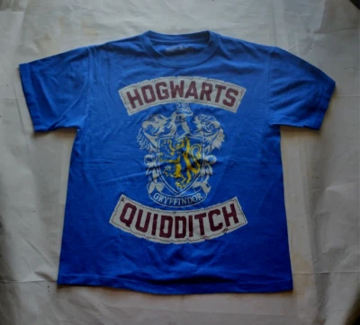 Harry Potter Boys Youth Shirt Blue Medium M Hogwarts Gryffindor Quidditch - Image 1 of 3
