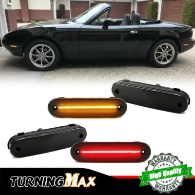 Para MAZDA MX-5 MIATA 1990-2005 dianteiro+traseiro LED luz indicadora lateral lâmpada fumê 4 peças - Imagem 1 de 4
