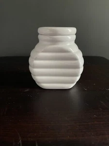 Sugar Bowl Container Storage Honey Pot Bee Modern Farmhouse White Kitchen Hive - Picture 1 of 6