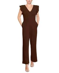 RACHEL Rachel Roy Ruffled-Sleeve Cropped Jumpsuit $129 Size XS # 12A 1421 Blm - Picture 1 of 4