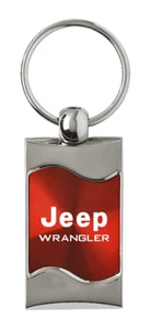 Jeep Wrangler Rectangular Wave Key Ring (Red) - Picture 1 of 1