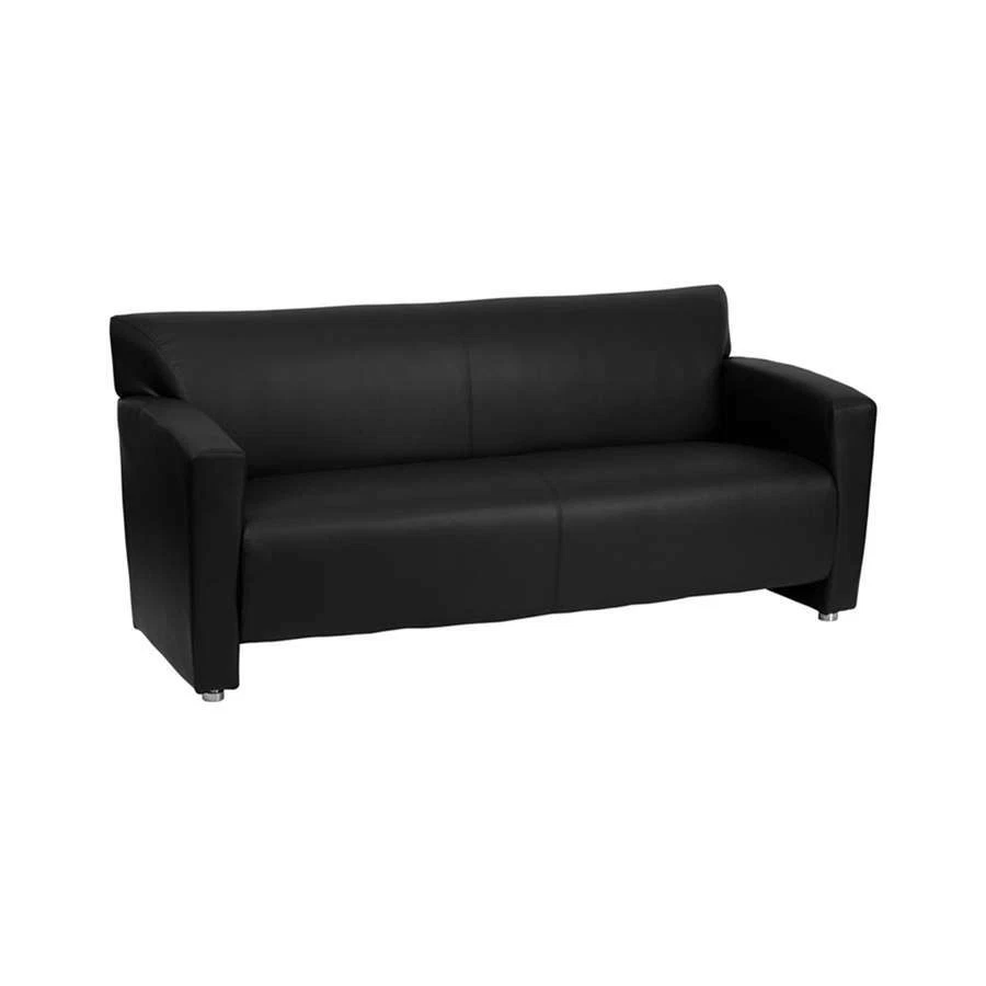 Sofá de cuero negro serie HERCULES Majesty Flash Furniture [222-3-BK-GG] Foto 1 de 1