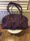 Large Lloyd Baker 100% Leather Tote Handbag Shoulder Bag Purple