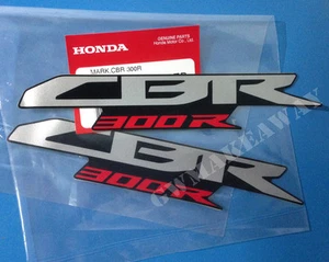 HONDA CBR300R CBR 300 DECAL FAIRING STICKER GRAY BLACK RED GENUINE PAIR - Picture 1 of 2