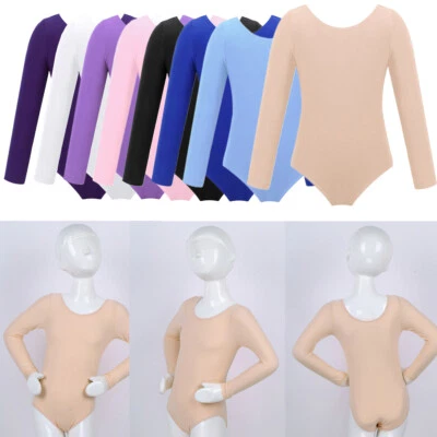 Girls Leotard One-Piece Bodysuit Training Jumpsuit Sports Uniform Stretchy Yoga - Image 1 of 4