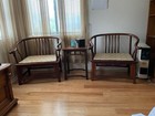 紫檀 - MING DYNASTY STYLE ROSEWOOD MEDITATION CHAIR, SET OF 3.