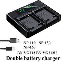 Dual Battery Charger For CASIO Exilim EX-ZR700 ZR800 ZR1000 ZR1100 ZR1200 ZR1500