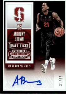 Boleto de draft 2015 Contenders Draft Picks 31/99 Anthony Brown #104 novato automático radiocontrol - Imagen 1 de 2