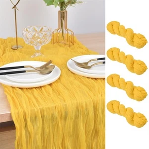 Yellow Easter Cheesecloth Table Runner 10Ft Rustic Gauze Boho Spring Summer C... - Picture 1 of 5