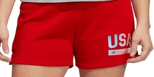 Adidas Women S Americana Drawstring Shorts Red Size M - Picture 1 of 3