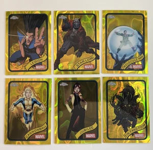 2025 Topps Chrome Marvel Yellow Lava Refractor x6 LOT - NO DUPES - Picture 1 of 4
