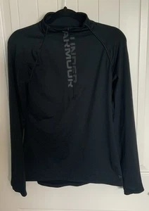 Camisa Under Armour para mujer talla S negra ajustada ColdGear 1/4 cremallera con agujeros para los pulgares  - Imagen 1 de 7