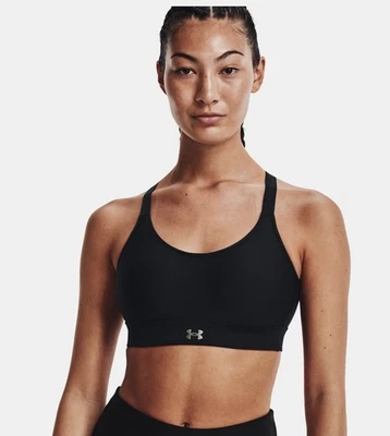 NEW Under Armour Sport Bra Black Crrossback Gym Yoga Running Compression Sz 34B - Image 1 of 4