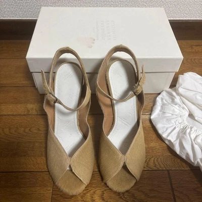 Sandálias femininas 7,0 EUA Maison Martin Margiela sola cunha salto feminino coleção original - Imagem 1 de 4