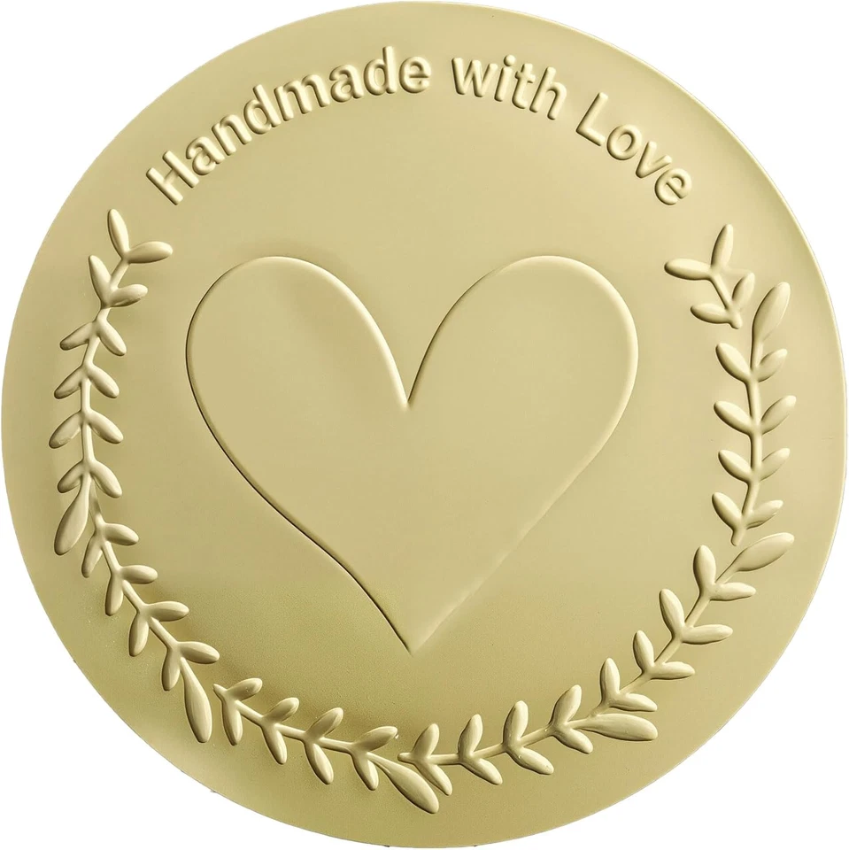 100 X Handmade with Love Stickers – Embossed Gold Foil Labels – Small Business P - Image 1 of 4